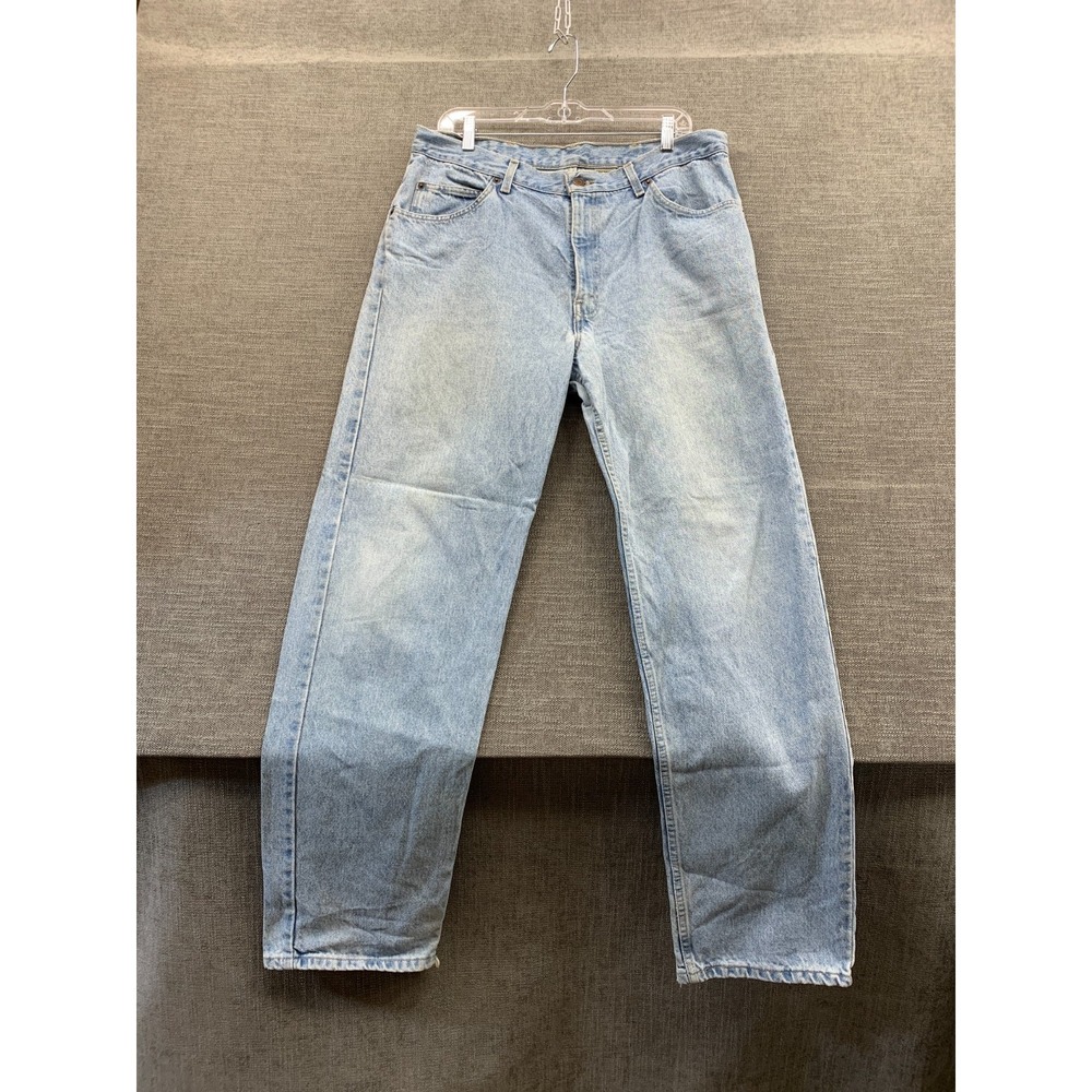 Brittania Jeans Mens 36x32 Blue Regular Fit Distressed Straight Leg High Rise